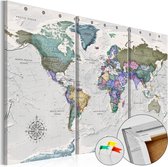 Afbeelding op kurk - World Destinations (3 Parts) [Cork Map].