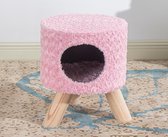 Kattenmand poef Kitty Roze 38x45 cm