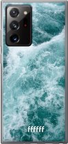 6F hoesje - geschikt voor Samsung Galaxy Note 20 Ultra -  Transparant TPU Case - Whitecap Waves #ffffff
