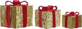 Geschenkbox DKD Home Decor Kerstmis Polyester (3 pcs) (25 x 25 x 29 cm)