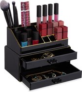 Relaxdays Make-up organizer klein - stapelbaar - sieradendoosje - cosmetica - opbergbox