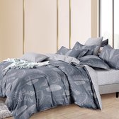 Calm Vibes Leaves  –  Dekbedovertrek 1 persoons Blauw Jungle Tweezijdig  –  140x220 – Dekbedhoes – Dekbedovertrekken – Bedtextiel