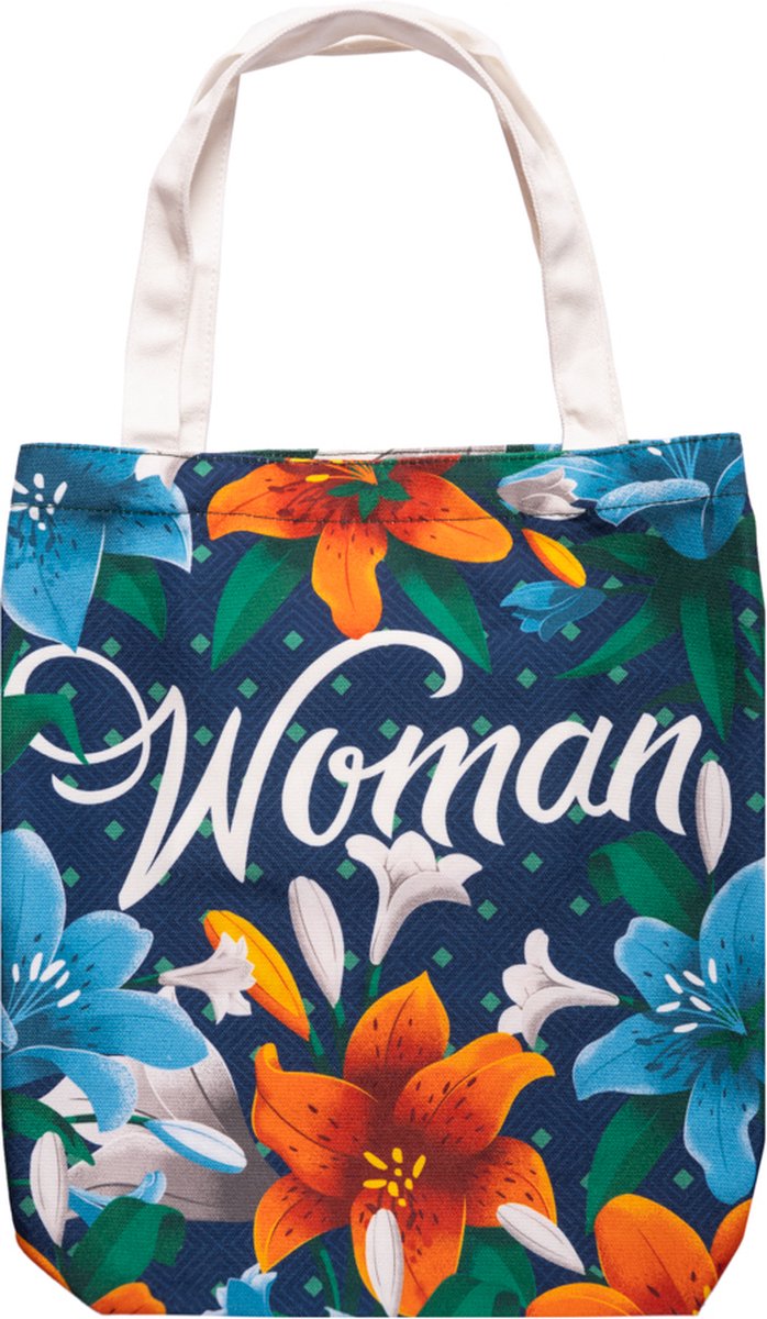 FRIDA KAHLO "WOMAN" Schoudertas / Tote Bag, biologische katoen met gerecycled polyester.