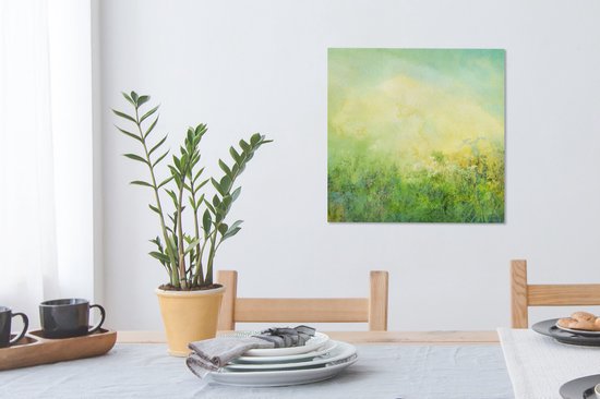Peinture sur toile Herbe - Été - Peinture à l'huile - 50x50 cm - Décoration murale