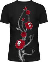 VIXXSIN Top -M- SKULL FLOWERS Zwart