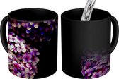 Magische Mok - Foto op Warmte Mok - Hortensia zwarte achtergrond - 350 ML