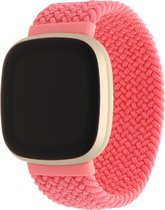 Versa 3 / Sense gevlochten solo band - roze - Geschikt voor Fitbit