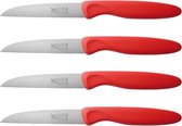 Aardappelmesjes inox met plastic heft Rood