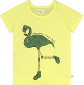Smitten Organic - 'Safari Flamingo Guide' Geel T-shirt met korte mouwen