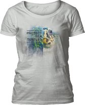 Ladies T-shirt Protect Turtle Grey S
