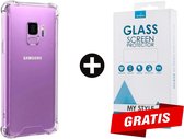 Crystal Backcase Transparant Shockproof Hoesje Samsung Galaxy S9 - Gratis Screen Protector - Telefoonhoesje - Smartphonehoesje