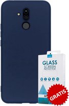 Siliconen Backcover Hoesje Huawei Mate 20 Lite Blauw  - Gratis Screen Protector - Telefoonhoesje - Smartphonehoesje