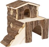 Flamingo knaagdierhuis keldry bruin - hout - 25,5x22x20cm