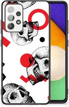 TPU Bumper Geschikt voor Samsung Galaxy A52 | A52s (5G/4G) GSM Hoesje met Zwarte rand Skull Red