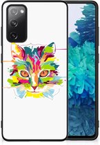 GSM Hoesje Geschikt voor Samsung Galaxy S20 FE Mobiel TPU Hardcase met Zwarte rand Cat Color