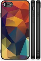 Doorzichtig Hoesje iPhone 7/8/SE 2020/2022 Siliconen Back Cover met Zwarte rand Polygon Color