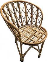 Stoel  - rieten fauteuil - rotan Goa  - naturelkleur - relaxte zitting  -  H73cm