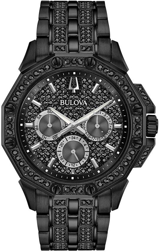 Bulova Crystal Octava 98C134 Horloge - Staal - Zwart - Ø 41 mm