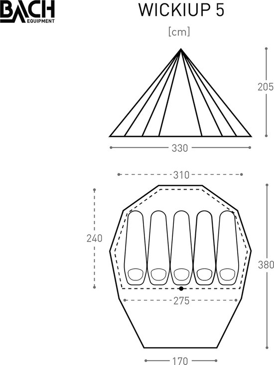 Bach Equipment - B282980-7010 - tent - Wickiup 5 willow bough green — afbeelding 3