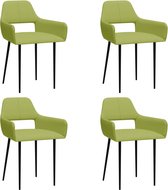 Decoways - Eetkamerstoelen 4 stuks stof groen