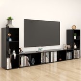 Decoways - Tv-meubelen 4 stuks 107x35x37 cm spaanplaat zwart