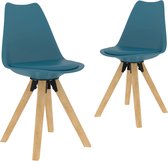 Decoways - Eetkamerstoelen 2 st turquoise