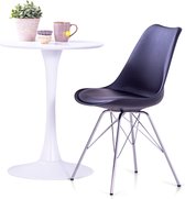 Decoways - Eetkamerstoelen 6 st kunstleer zwart