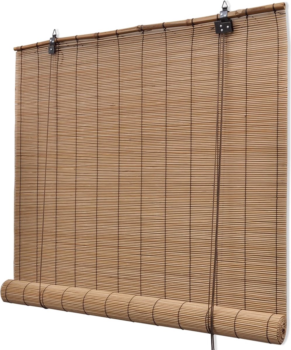 Decoways - Rolgordijn 140x160 cm bamboe bruin