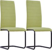 Decoways - Eetkamerstoelen 2 stuks stof groen