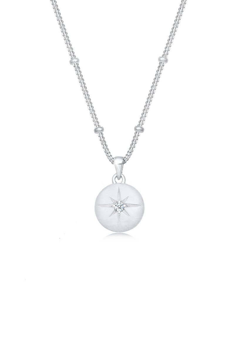 Elli PREMIUM - Halsketting - Damesketting sterdiamant (0,03 ct.) in 925 Sterling Zilver - Dames