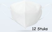 ffp2 mondkapje - ffp2 mondmaskers Ntech Mondkapje 12 stuks - FFP2 facemasks - wit