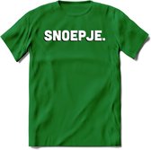 Snoepje - Valentijn T-Shirt | Grappig Valentijnsdag Cadeautje voor Hem en Haar | Dames - Heren - Unisex | Kleding Cadeau | - Donker Groen - S