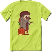 Casual egel T-Shirt Grappig | Dieren herfst Kleding Kado Heren / Dames | Animal Skateboard Cadeau shirt - Groen - M