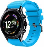 Siliconen Smartwatch bandje - Geschikt voor  Fossil Gen 6 - 44mm siliconen bandje - lichtblauw - Strap-it Horlogeband / Polsband / Armband