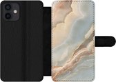 Bookcase Geschikt voor iPhone 12 Mini telefoonhoesje - Luxe - Mineralen - Natuurstenen - Met vakjes - Wallet case met magneetsluiting