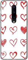 Geschikt voor OnePlus 7 Pro hoesje - Een illustratie met hartjes in verschillende vormen - Siliconen Telefoonhoesje