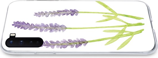 Telefoonhoesje Geschikt voor OnePlus Nord hoesje - Lavendel - Aquarel - Planten - Siliconen Telefoonhoesje Telefoonhoesje