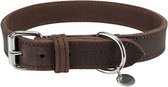 Trixie halsband hond rustic vetleer donkerbruin (42-48X2,5 CM)