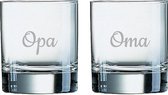 Gegraveerde Whiskeyglas 20cl Opa & Oma