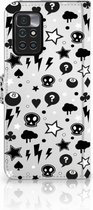 Telefoonhoesje Xiaomi Redmi 10 | Redmi Note 11 4G Wallet Book Case met Pasjeshouder Silver Punk