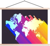 Affiche textile - Wereldkaart Enfants - Couleurs - Arc-en-ciel - 150x113 cm - Affiche scolaire - Affiche textile