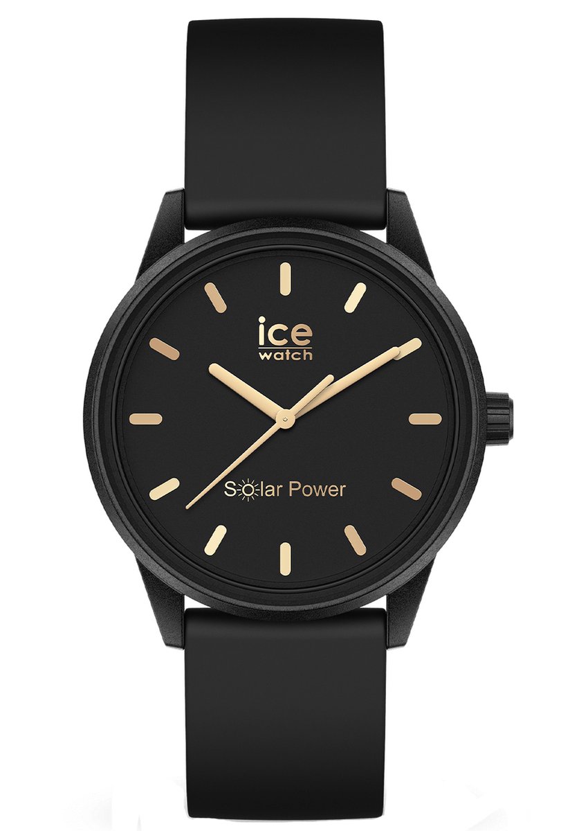 Ice Watch ICE solar power - Black gold 020302 Horloge - Siliconen - Zwart - Ø 36 mm