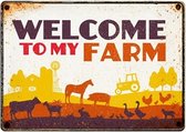 Plenty Gifts Wandbord Welcome To My Farm 14,8 X 21 Cm Staal