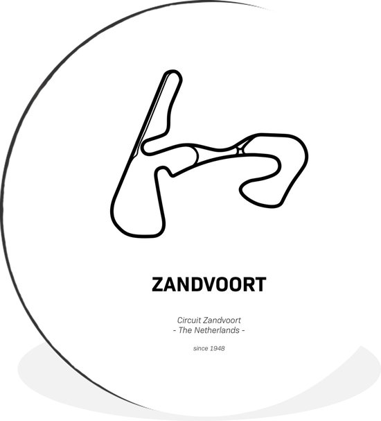 WallCircle - Wandcirkel - Muurcirkel - Circuit - Zandvoort - Formule 1 - Aluminium - Dibond - ⌀ 90 cm - Binnen en Buiten - Cadeau voor man