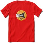 Fishing Tail - Vissen T-Shirt | Grappig Verjaardag Vis Hobby Cadeau Shirt | Dames - Heren - Unisex | Tshirt Hengelsport Kleding Kado - Rood - 3XL