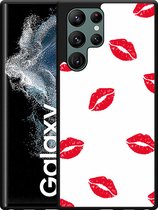 Galaxy S22 Ultra Hardcase hoesje Red Kisses - Designed by Cazy