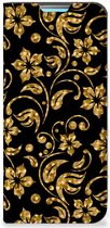 Bookcase Cadeau voor Oma Xiaomi Redmi 10 Telefoonhoesje Gouden Bloemen