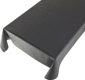 Gecoat tafellinnen Jacquard Antraciet -  140 x 200 cm - Zwart tafellaken - Tafelkleed plastic - Voor buiten en binnen - Verschillende maten - Geleverd in een koker