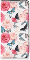 Flipcase Cadeautjes voor Moederdag Geschikt voor Samsung Galaxy S22 Plus Smartphone Hoesje Butterfly Roses