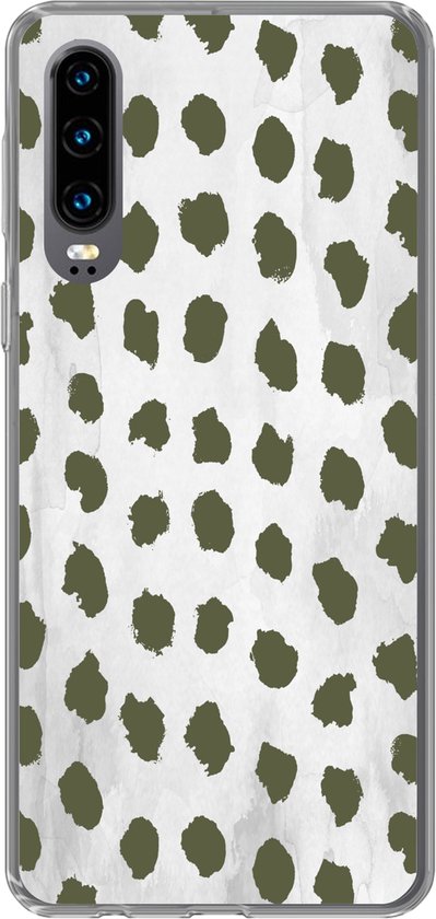 Coque Huawei P30 - Imprimé Marbre - Pois - Vert - Coque en Siliconen -